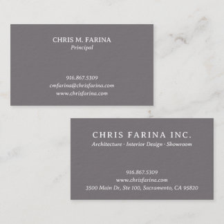 Architect Firm Business Card in Fossil Gray Visitenkarte