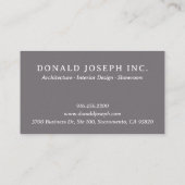 Architect Firm Business Card in Fossil Gray Visitenkarte (Rückseite)