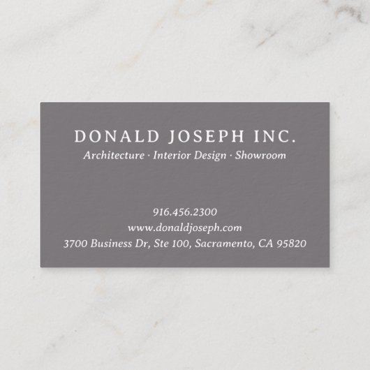 Architect Firm Business Card in Fossil Gray Visitenkarte (Rückseite)
