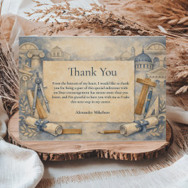 Architect Graduation Blueprint Design Dankeskarte