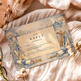 Architect Graduation Blueprint Design RSVP Karte