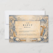 Architect Graduation Blueprint Design RSVP Karte (Vorderseite)