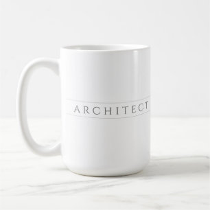 ARCHITECT Hoher Weißer Becher / Grau Kaffeetasse