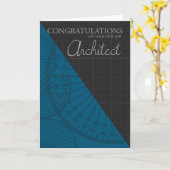 Architect - New Job - Stylish With Graph Paper Karte (Gelbe Blume)