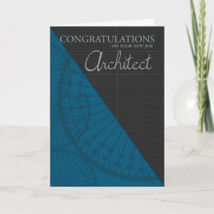 Architect - New Job - Stylish With Graph Paper Karte