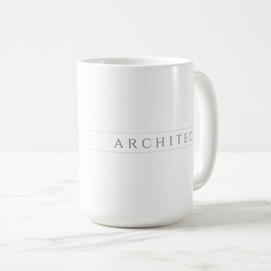 ARCHITECT Tall Weiße Tasse / Grau (VorderseiteRechts)