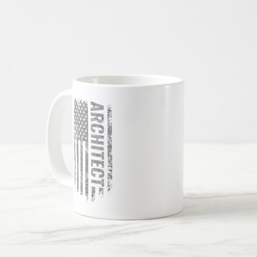 Architect USA Flag Distressed design Kaffeetasse (Vorderseite Links)