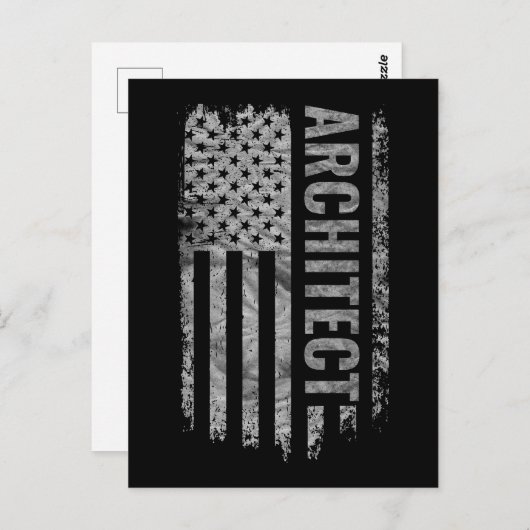 Architect USA Flag Distressed design Postkarte (Vorne/Hinten)