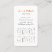 Architector Business Card mit Blueprints Visitenkarte (Vorderseite)