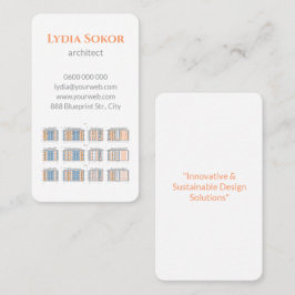 Architector Business Card mit Blueprints Visitenkarte