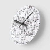 Architects Alles! Runde Wanduhr (Winkel)