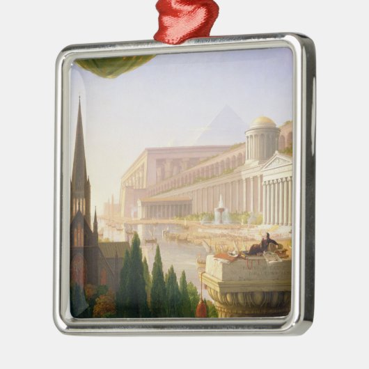 Architect's Dream (von Thomas Cole) Ornament Aus Metall (Links)