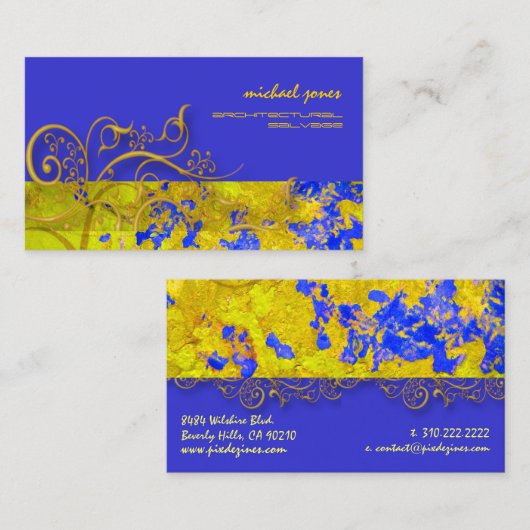 Architectur Salvage/Imitats Gold Filigree Wirbel Visitenkarte (Vorne/Hinten)