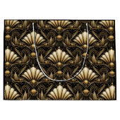 Architectural Art Deco | Black Gold Luxe Gift Bag Große Geschenktüte (Vorderseite)
