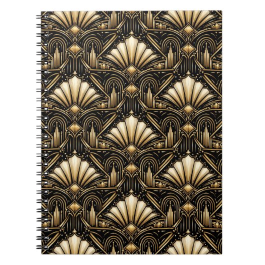 Architectural Art Deco | Classic Black Gold Notizblock (Vorderseite)