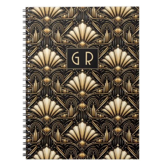 Architectural Art Deco | Custom Initials Notizblock (Vorderseite)