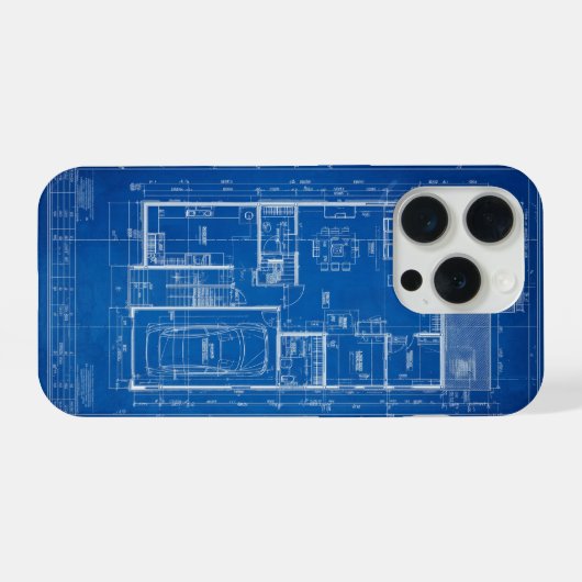 Architectural Blueprint House Floor Plan Design iPhone Hülle (Rückseite (Horizontal))