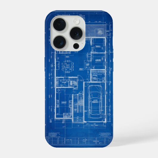 Architectural Blueprint House Floor Plan Design iPhone Hülle (Rückseite)