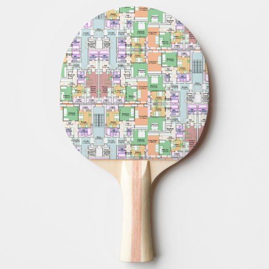 Architectural Blueprint Pattern Custom  Tischtennis Schläger (Vorderseite)