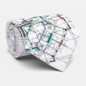 Architectural Blueprint Pattern Men's Neck Tie Krawatte (Gerollt)