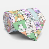 Architectural Blueprint Pattern Men's Neck Tie Krawatte (Gerollt)