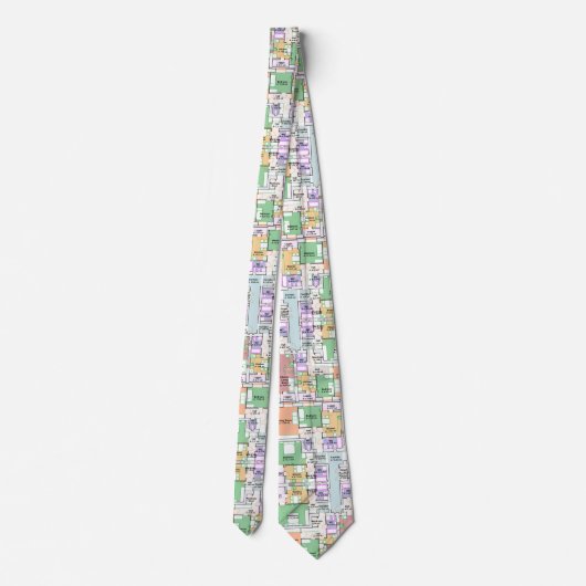 Architectural Blueprint Pattern Men's Neck Tie Krawatte (Rückseite)