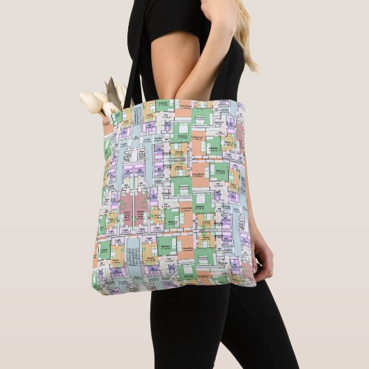 Architectural Blueprint Pattern Tote Bag Tasche (Von Nahem)