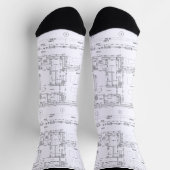 Architectural Blueprint Pattern Unisex Socks Socken (Oben)