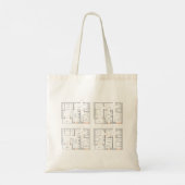 Architectural Blueprint Tote Bag Tragetasche (Rückseite)