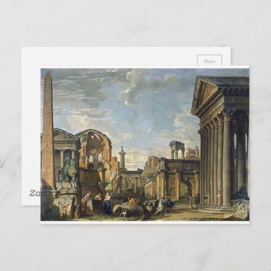 Architectural Capriccio by Giovanni Paolo Panini Postkarte (Vorne/Hinten)