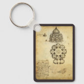 Architectural Cathedral Study by Leonardo da Vinci Schlüsselanhänger (Vorderseite)