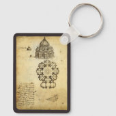 Architectural Cathedral Study by Leonardo da Vinci Schlüsselanhänger (Rückseite)