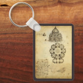 Architectural Cathedral Study by Leonardo da Vinci Schlüsselanhänger (Vorderseite)