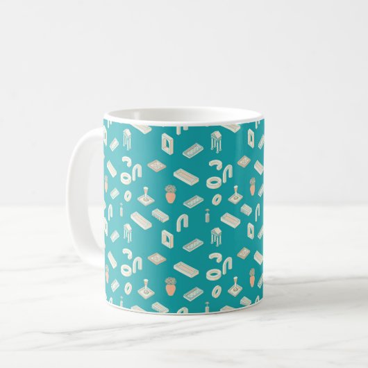 architectural elements on teal kaffeetasse (Vorderseite Links)