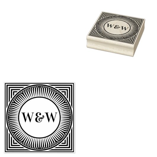 Architectural Geometric Monogram Art Stamp Gummistempel (Stempel)