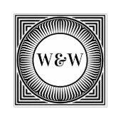Architectural Geometric Monogram Art Stamp Gummistempel (Prägung)