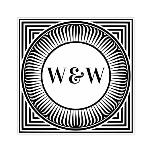 Architectural Geometric Monogram Art Stamp Gummistempel (Prägung)