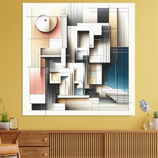 Architectural Geometry Construct Leinwanddruck (Insitu (Wohnzimmer))