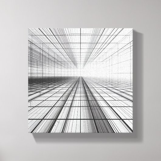 architectural grid perspective, 3D wireframe art,  Leinwanddruck (Vorderseite)
