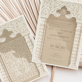 Architectural Lace Motif Islamische Hochzeit Einla Einladung