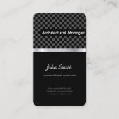 Architectural Manager - Eleganter Black Checkered Visitenkarte (Vorderseite)