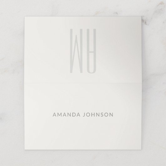 Architectural Minimal Wedding Platzkarte (Außenseite Aufgefaltet)