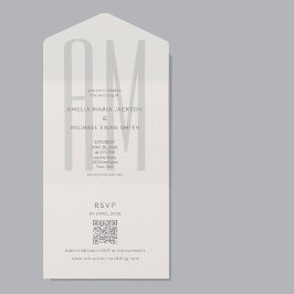 Architectural Monogram Minimal All-in-One Wedding All In One Einladung
