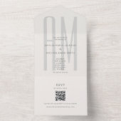 Architectural Monogram Minimal All-in-One Wedding All In One Einladung (Innen Boden)