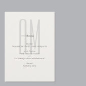 Architectural Monogram Minimal Wedding Menükarte