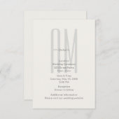 Architectural Monogram Wedding Details Card Begleitkarte (Vorne/Hinten)