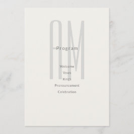 Architectural Monogram Wedding Program Card Programm