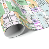 Architectural Multistory Building Floor Layout  Geschenkpapier (Rolleneckpunkt)