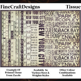 Architectural New York Typography FB4 Decoupage Seidenpapier
