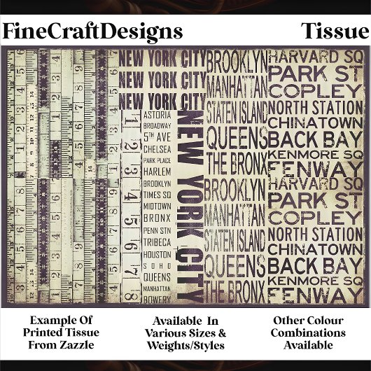 Architectural New York Typography FB4 Decoupage Seidenpapier